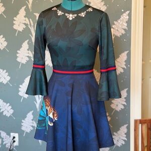 Ted Baker Green Dress with Insect Embroidery